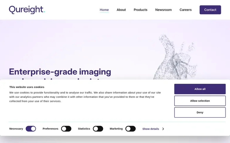 Screenshot of the Qureight homepage